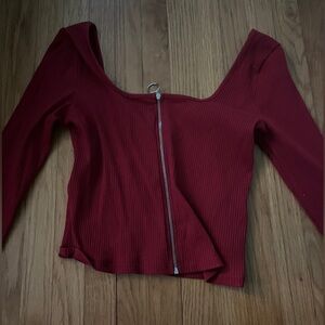 Hollister zipper front crop top